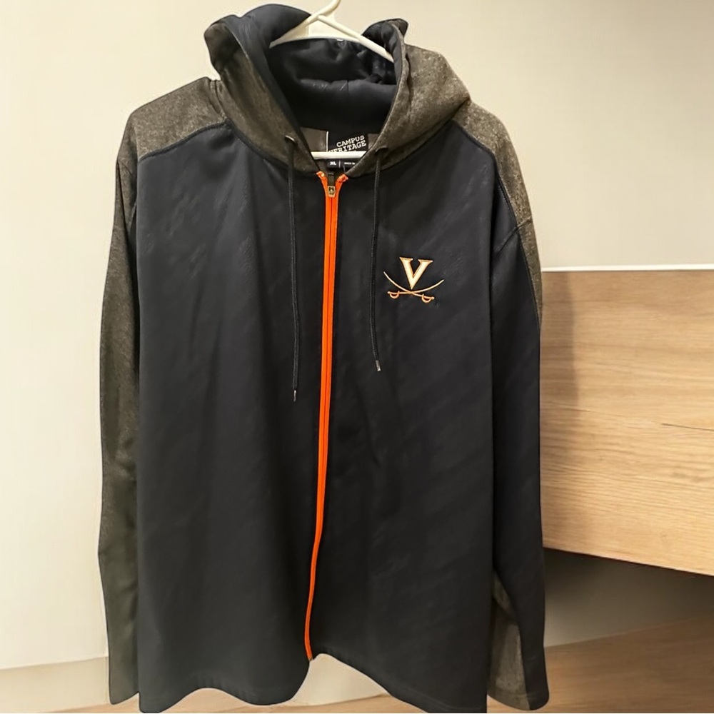 Men’s Campus Heritage Virginia Cavaliers Gray and Blue Full Zip Jacket Size XL